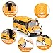 Cdymkf Yellow School Bus Toy for Kids，1/16 Scale Interactive Friction-Powered Car with 4 Different Flashing Lights & Sounds, Open Doors & Realistic Design Preschool Learning & Role Play