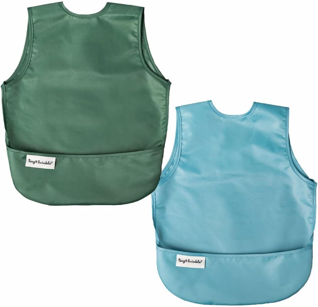 Tiny Twinkle TT-EBR-50 Easy Bib, 6-36 Months, Foldable Snap Button, Meal Apron, Baby Feeding Apron, Nursery Apron, Waterproof, Machine Washable