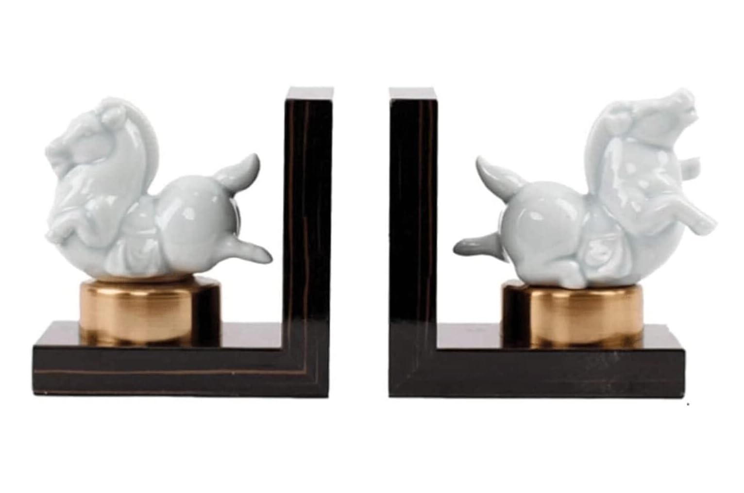 Book Ends Marble Bookends Jade Porcelain Book Stoppers European Decorative Bookend Heavy Duty Hold Books For Home Office
