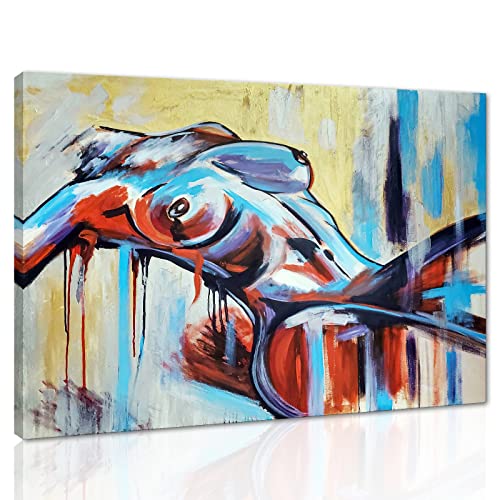 Sexy Canvas Wall Art - Nude Girl Wall Decor Abstract Woman Canvas Print Naked Women Body Poster Modern Sexy Painting Framed Artwork For Girls Room Home Bathroom Decor Ready To Hang (24" W X 36" H) #TOP5