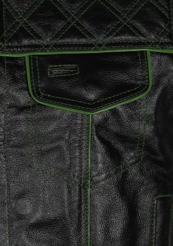 Men's Biker Rider Motorcycle club stylish Genuine leather sleeveless vest4