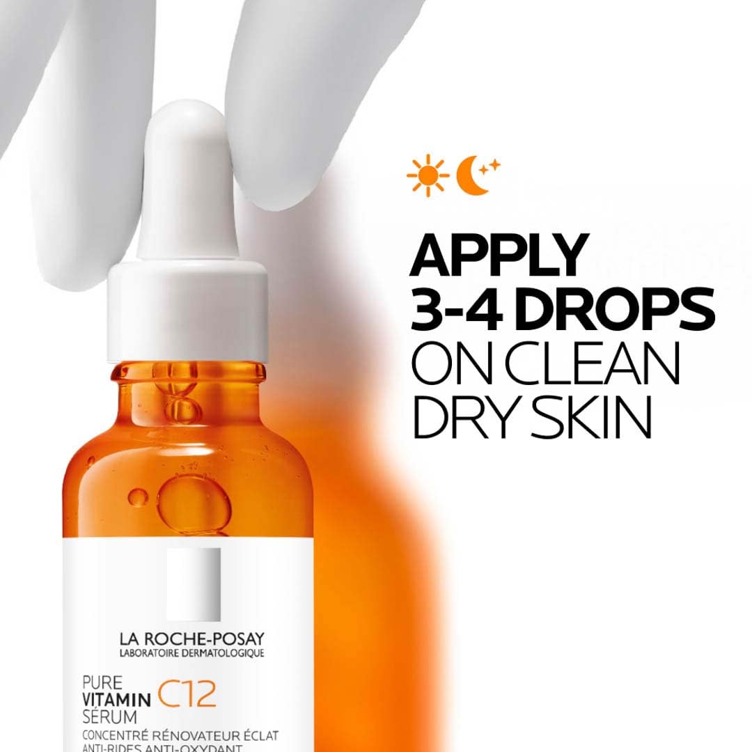 La Roche-Posay Pure Vitamin C12 Serum 30ml – High-Potency Antioxidant Anti-Wrinkle Face Serum with 12% Pure Vitamin C for Intense Radiance, Firmer-Looking, Smoother & More Even Skin