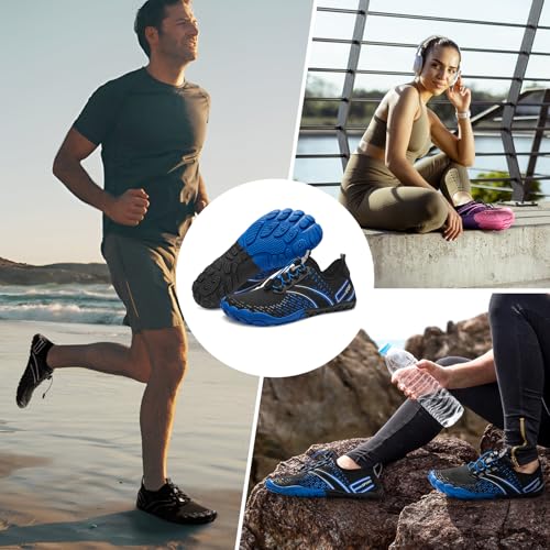 ATHMILE Hiking Barefoot Water Shoes for Women Men Beach Swim Aqua Pool River Quick Dry Athletic Wide Toe Outdoor Sport Kayaking Boating Rock Climbing Yoga Lake