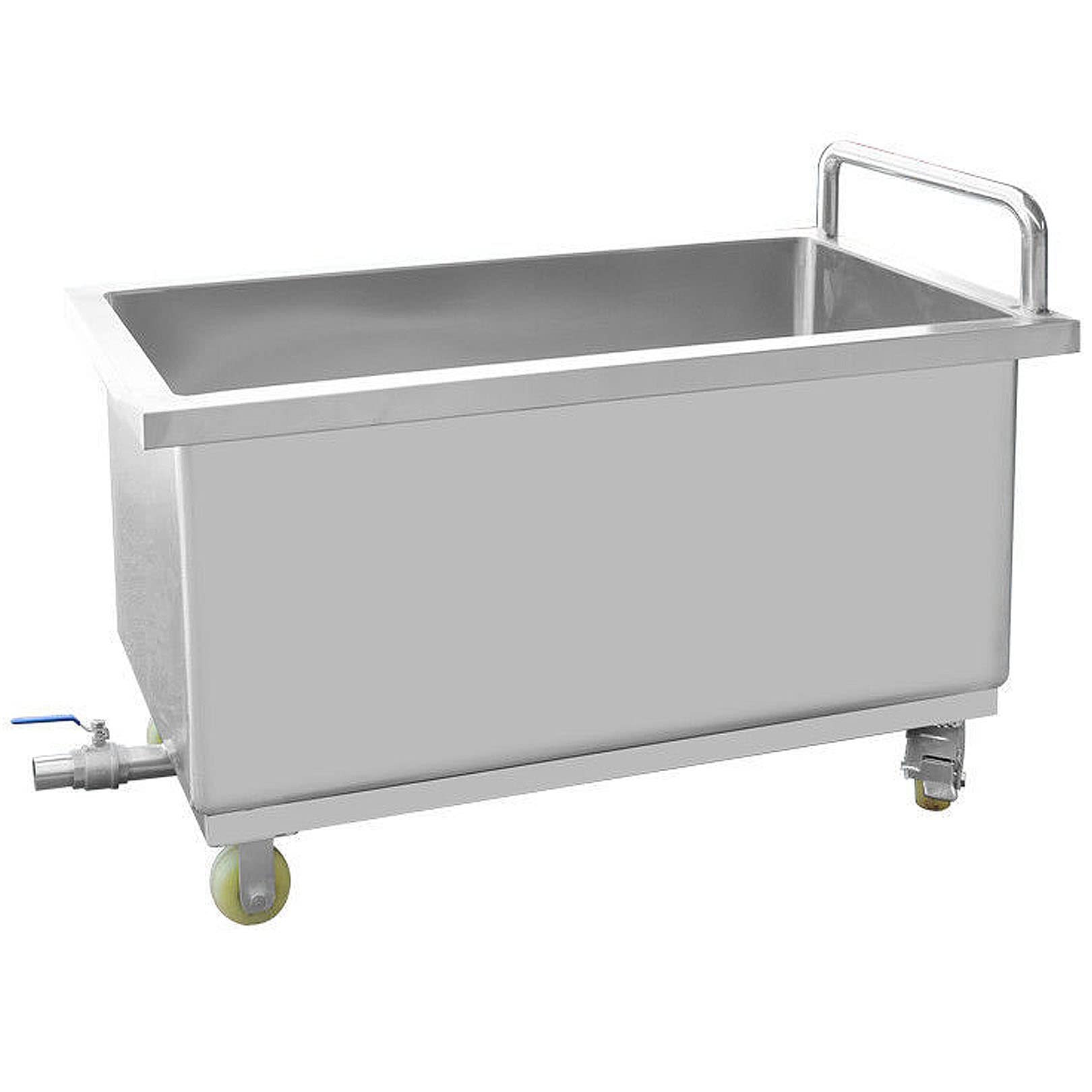 HCZKIUJY Movable Utility Sink Stainless Steel Floor Mop Sink, Freestanding Wash Station Mop Service Basin, Laundry Tub Slop Sink for Basement,80cm (80cm(31.5in))