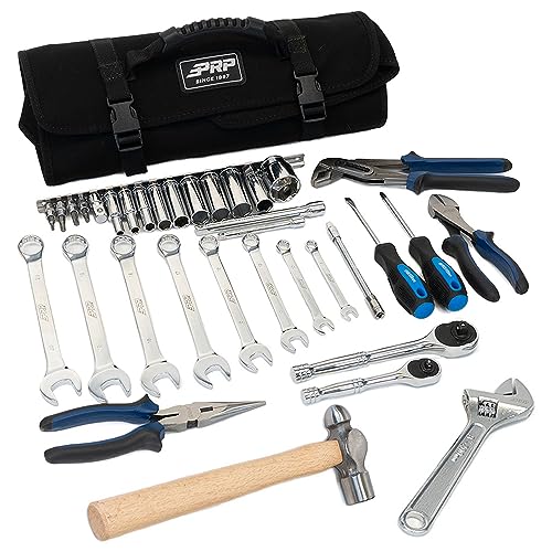 Image of PRP UTV Tool Kit for Can-Am X3, Sport, Trail, Commander | Includes 35 Essential Tools for UTV + Roll-Up Storage Bag with Easy-Grab Handle, Mounts to Vehicle