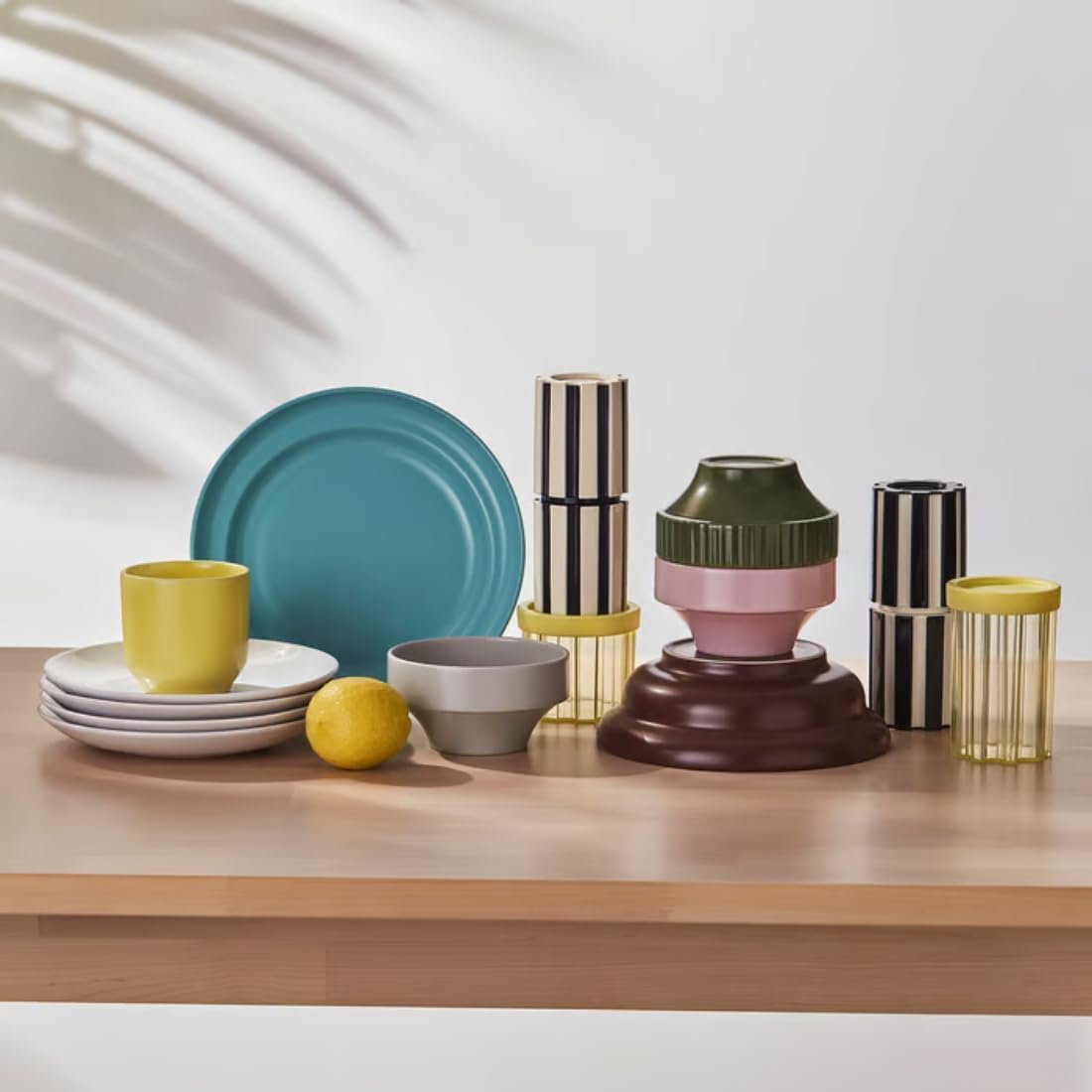 Ikea SPJUTLILJA Modern Dining Set- Patterned Ceramic Bowls (Set of 3, 12cm) & Matching Side Plates (4-Pack, 20cm) 1