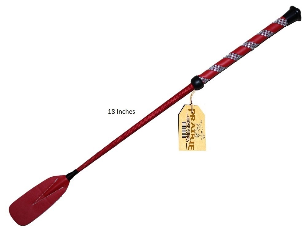 Image secondaire de Jump Bat 45,7 cm inch Cravache d'équitation avec manche en fibre de verre, cuir Slapper, équitation English Whip, couleurs : NOI