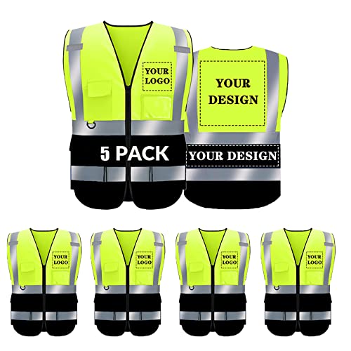 BeautyWill Custom Safety Vest Logo Class 2 High Visibility Reflevtive Vest Outdoor Protective Workwear