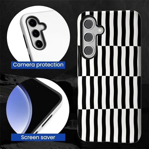 Coque hybride double couche Samsung S24 FE au graphisme rayures HL2