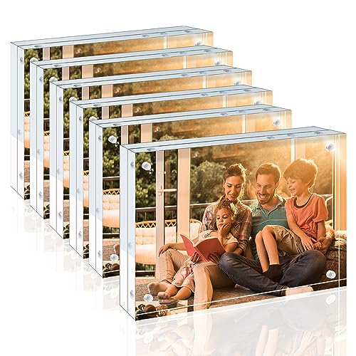 Egofine 4x6 Acrylic Frames 6 Pack, 20mm Thicker...