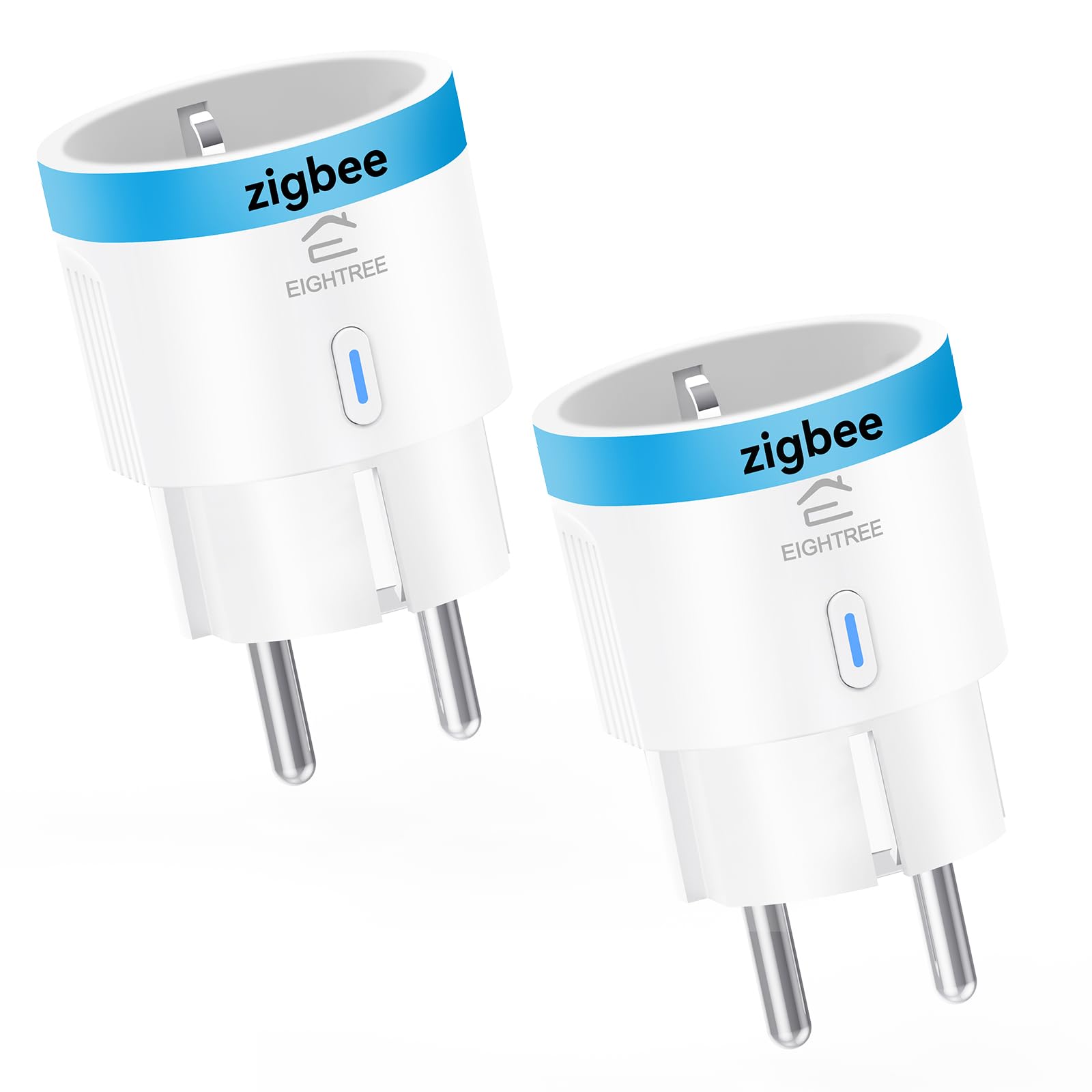 EIGHTREE Zigbee - Enchufe inteligente con medición de consumo de energía, 16 A, repetidor Zigbee, requiere hub, compatible con Home Assistant, Hubitat, SmartThings, Alexa