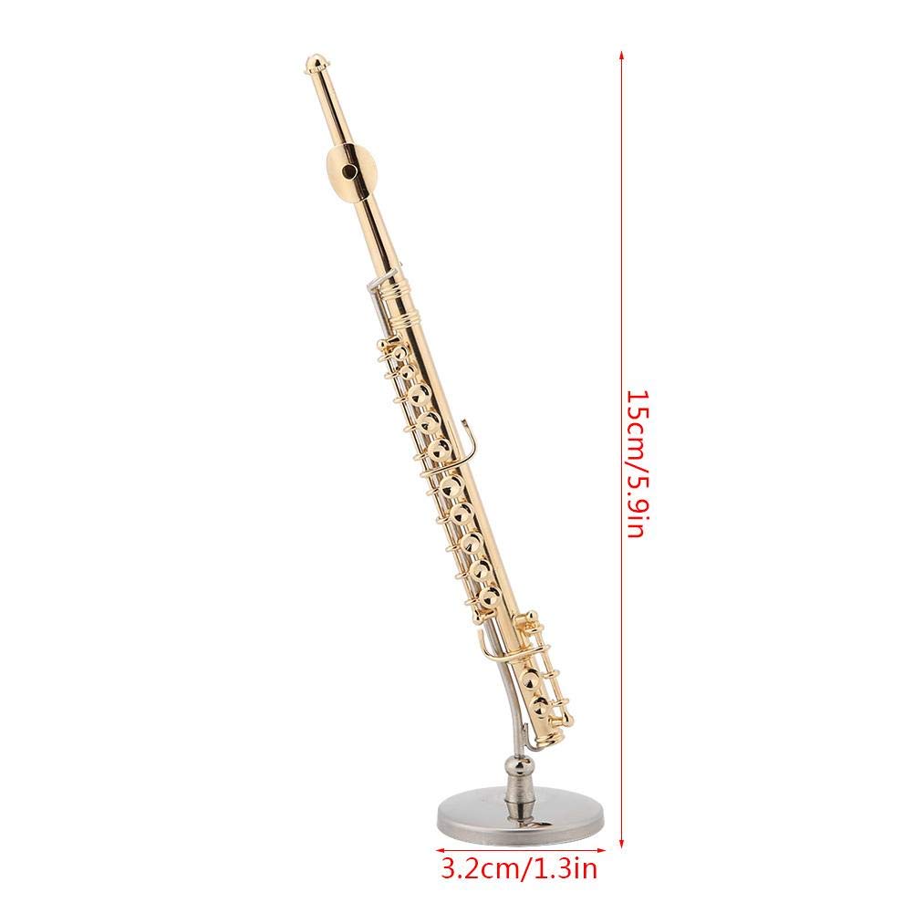 Modello In Miniatura Di Flauto In Ottone - Decorazione Desktop Per Appassionati Di Musica E Collezionisti - Foto 7