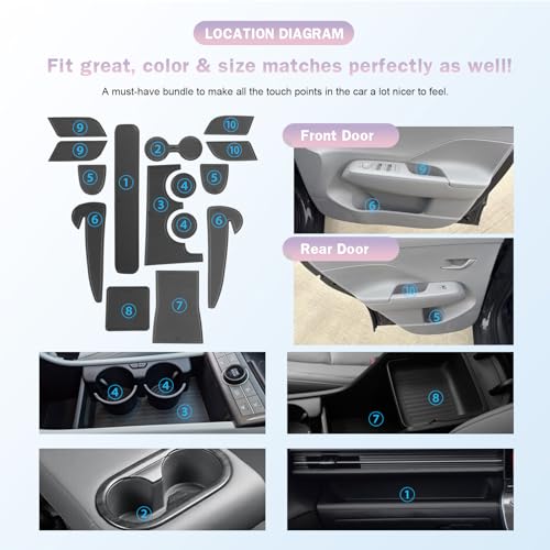 Accesorios Kona EV 2025 protectores premium de goma suave marca LUWU 4