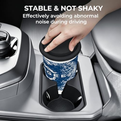 Image of Center Console Cup Holder Inserts for Toyota BZ 2026+, Interior Accessories TPE Car Cup Holders Covers Protector for 2026+ BZ, Black