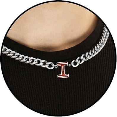Football Necklaces for Boys Stainless Steel Initial Necklace with Letter A-Z 6.5mm Cuban Chain Gifts for Him Boys Men Teens 16+2 Inches