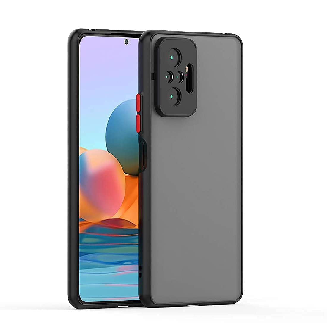 GoldFox Fusion-X for Xiaomi Redmi 10 Prime Smoke Translucent Back Case Cover with Camera Guard Protection - Charcoal Black