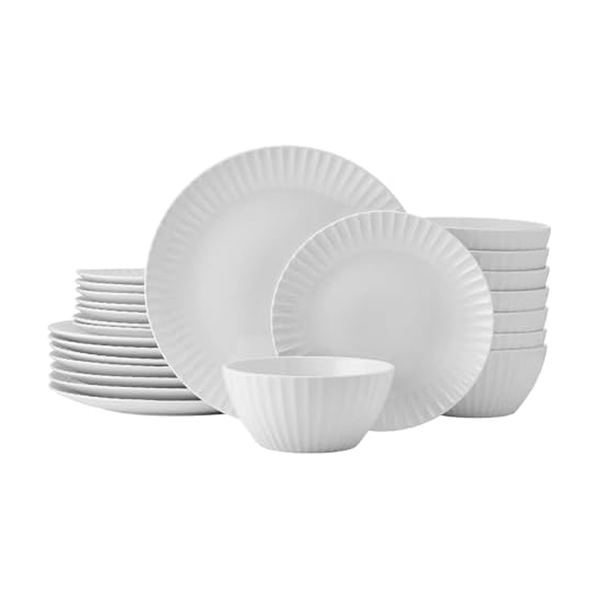 Pfaltzgraff Fluted Grace 24-Piece Porcelain Set