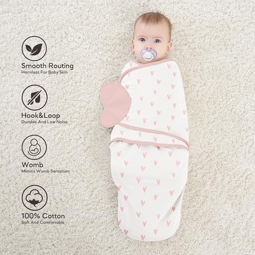 Image of Susurration Swaddle Sleep Sacks 3 Pack 100% Muslin Cotton Swaddle Blanket Small Baby Wrap for 0-3 Months Newborn Sleep Sack Girls,Boys,Infants Essentials,Adjustable Wearable Sleeping Sack(Purple)