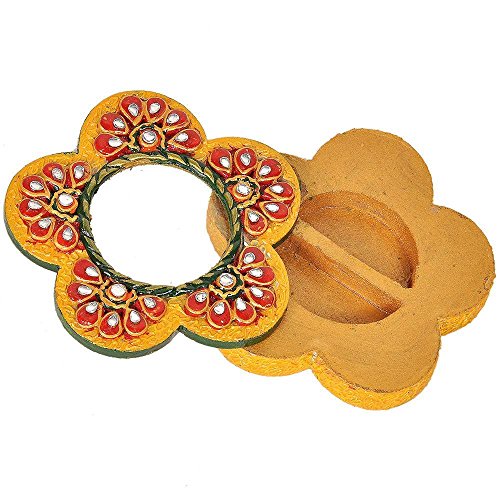 Little India Exclusive Kundan Meenakari Flower Container - Image 3 thumbnail