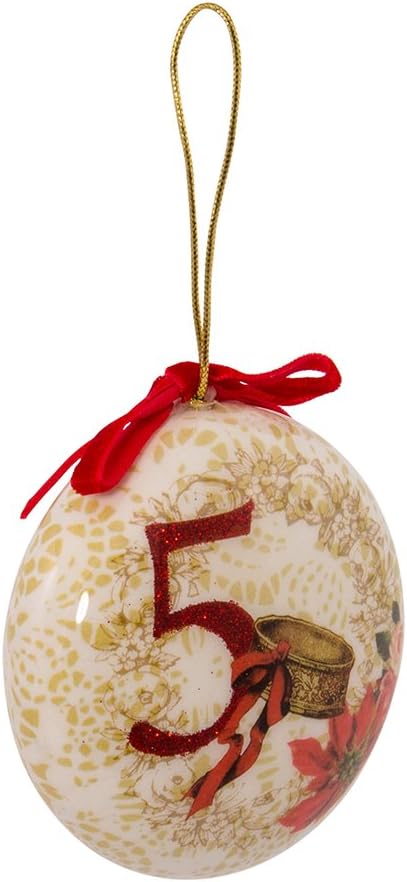 Kurt Adler T2264 12 Days of Christmas 85mm Decoupage Ball Ornament (Set of 12)