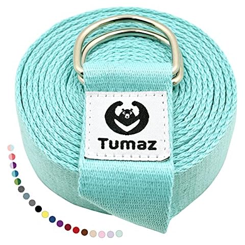 Tumaz Yoga Gurt/Yoga Strap/Yoga Band [15+ Farben, 180/240/304 cm] Baumwolle mit Extra Sicherer, Einstellbarer D-Ring-Schnalle, Langlebiger und Bequemer, Zarter Textur - Perfekt für Dehnen und Fitness Cover