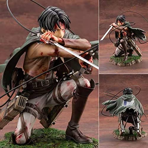 Jin Chuang Attack On Titan Anime Figure Artfx J Levi Ackerman Action Figure Package Ver. PVC Action Figure Anime Figure Model Toys Collectible Doll Gift (ARTFX J Levi (with Retail Box))