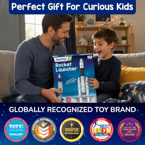 Image of Smartivity DIY Rocket Launcher STEM Kit for Kids 6-12 Years | Build Your Own Rocket & Launcher | DIY Science Toy | Birthday Gift for Smart Boys & Girls Ages 6,7,8,9,10,11,12