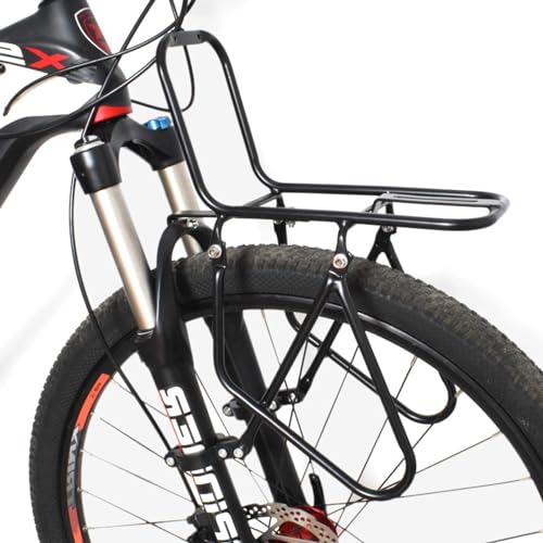 BUDAOWEN Bicycle Front Rack, Upgraded Aluminum Alloy Bike Luggage Touring