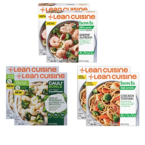 Lean Cuisine Party Pack - Lean Cuisine Bowls Shrimp Alfredo - Marketplace Chicken Teriyaki - Garlic Parm Broccoli - Ready Set Gourmet Donate a Meal Program - 2 Boxes of Each, 6 Total