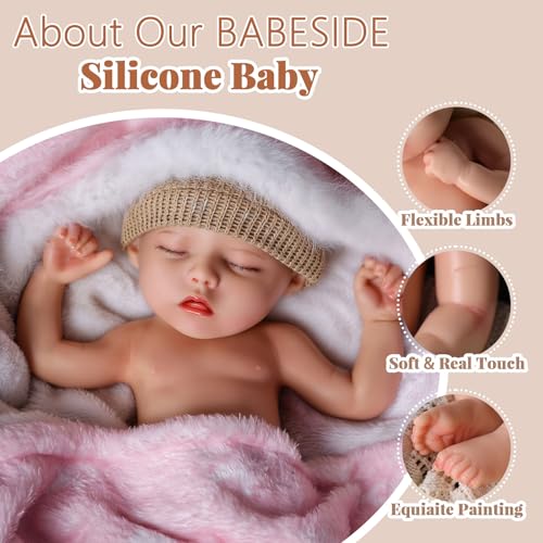 Muñeca Reborn de Silicona BABESIDE 12 Pulgadas Realista miniatura 5