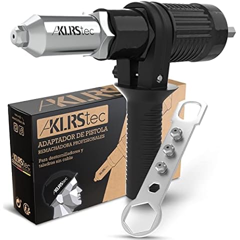 KLRStec® Adaptador de Remaches Profesional | Remachadora para taladro | Para Remaches con tamaños de 2,4mm 3,2mm 4mm y 4,8 mm Cover