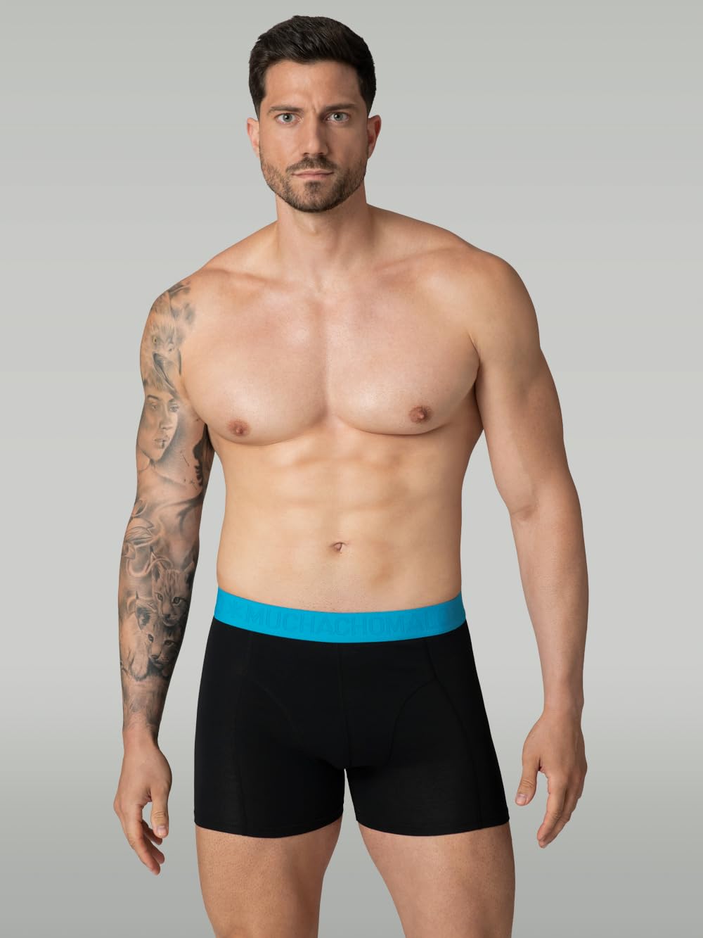 Muchachomalo Calzoncillos para Hombre, Ropa Interior Lisa de Algodón para Hombre, Pack de 7 Unidades, Bóxers Lisos de Corte Clásico con Cintura Elástica
