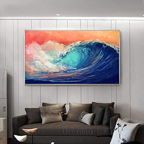 Toile vagues art abstrait moderne pour sublimer un grand mur vide