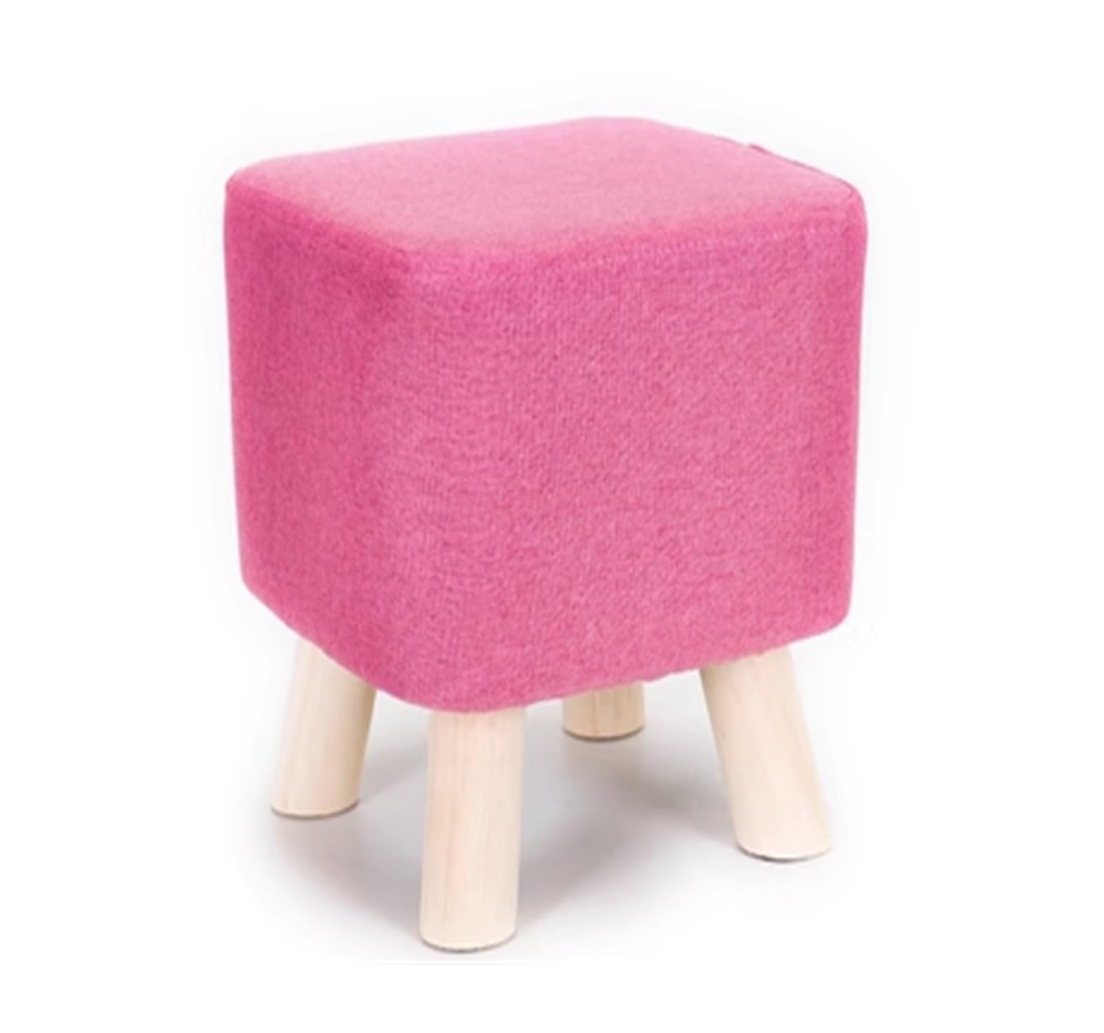 Repose-pieds banc en tissu avec support bois pour fauteuil de salon
