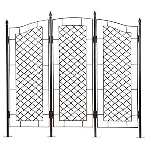 H Potter Large Garden Trellis for Climbing Plants Wrought Iron Metal 3 Panel Ivy Garden Privacy Screen Patio Deck GAR573L H Potter Large Garden Trellis for Climbing Plants Wrought Iron Metal 3 Panel Ivy Garden Privacy Screen Patio Deck GAR573L