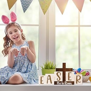 He is Risen Easter Decor Easter Table Wooden Blocks Religious Easter Decoration Jesus Christian Cross Sign Rustic Farmhouse Easter Centerpiece for Tiered Tray Home Resurrection Scene Decor He is Risen Easter Decor Easter Table Wooden Blocks Religious Easter Decoration Jesus Christian Cross Sign Rustic Farmhouse Easter Centerpiece for Tiered Tray Home Resurrection Scene Decor