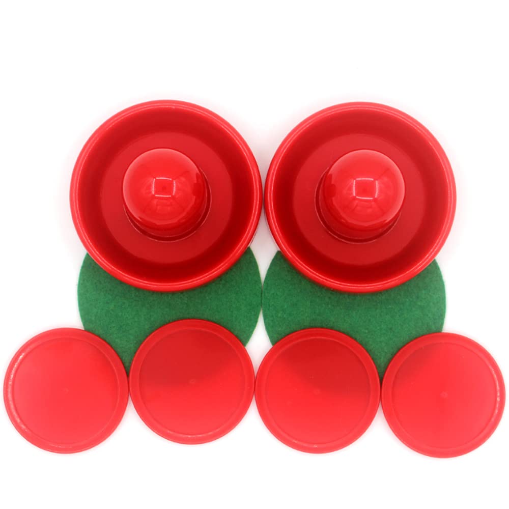 Set da Hockey da Tavolo 4 x 96 mm 4 cursori per Air Hockey con 4 Flanella 8 Dischi - Rosso