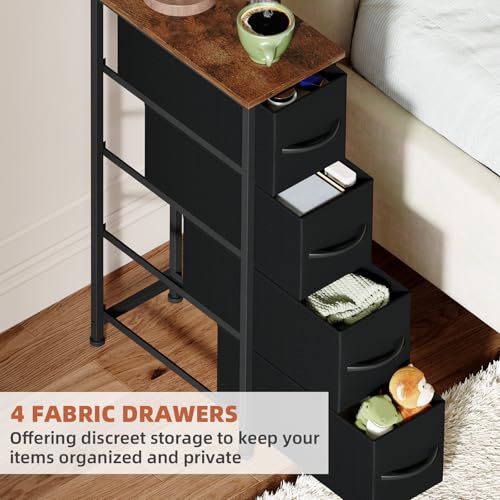 Image of Somdot Narrow Dresser for Bedroom, 4 Drawer Storage Cabinet