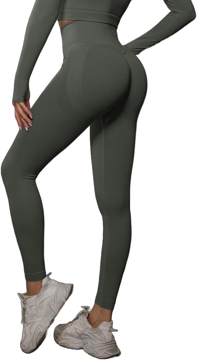 GenericAvrini Yoga Pants High Waist Leggings Sport Pants Seamless Tummy Control Butt Lift Slim Stretchable Waist Compression Fitness Gym for Women