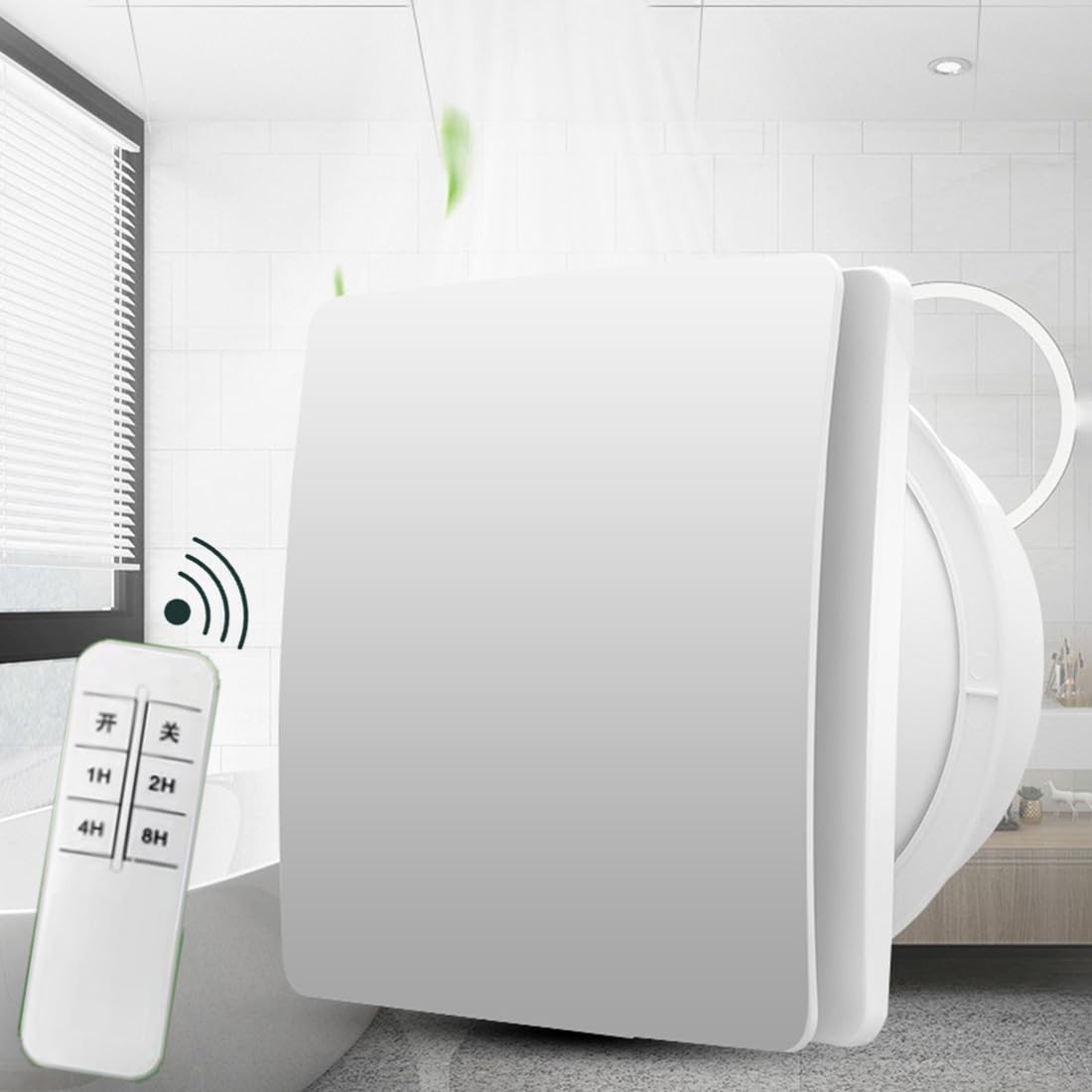 Vcyex Extractor De Aire，Extractores De Aire De Baño con Válvula Antirretorno Y Mando A Distancia，Ventilador Silencioso De Baño，Ventilador Extractor CocinaWhite,4IN