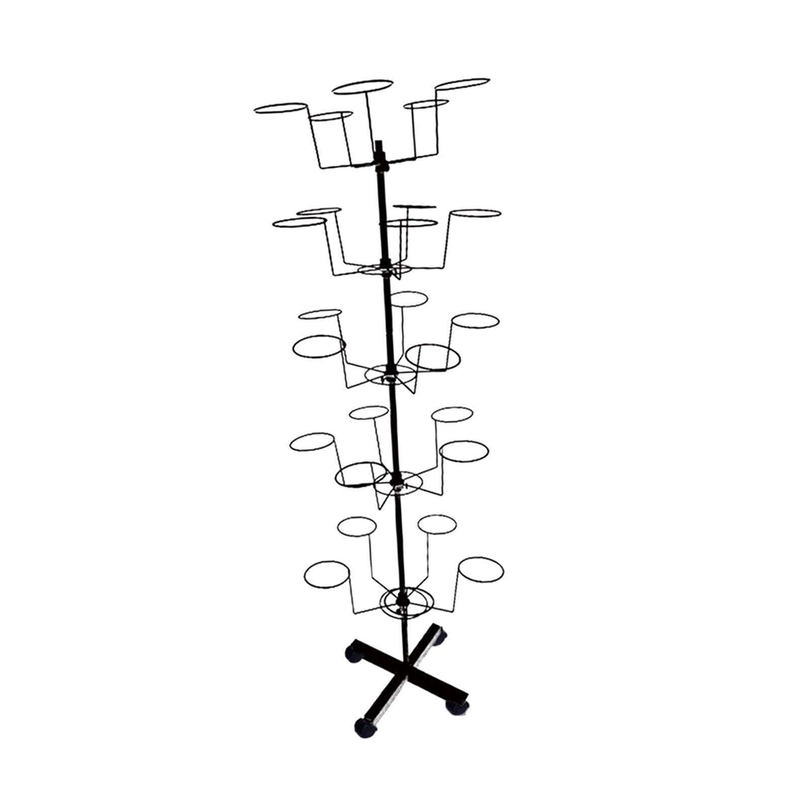 TWISAXC Rotating Floor Standing Hat Display Holder Rack Adjustable Height For Storing Different Types Of Hats And Caps Hat Rack Stand Floor Standing Hats Display