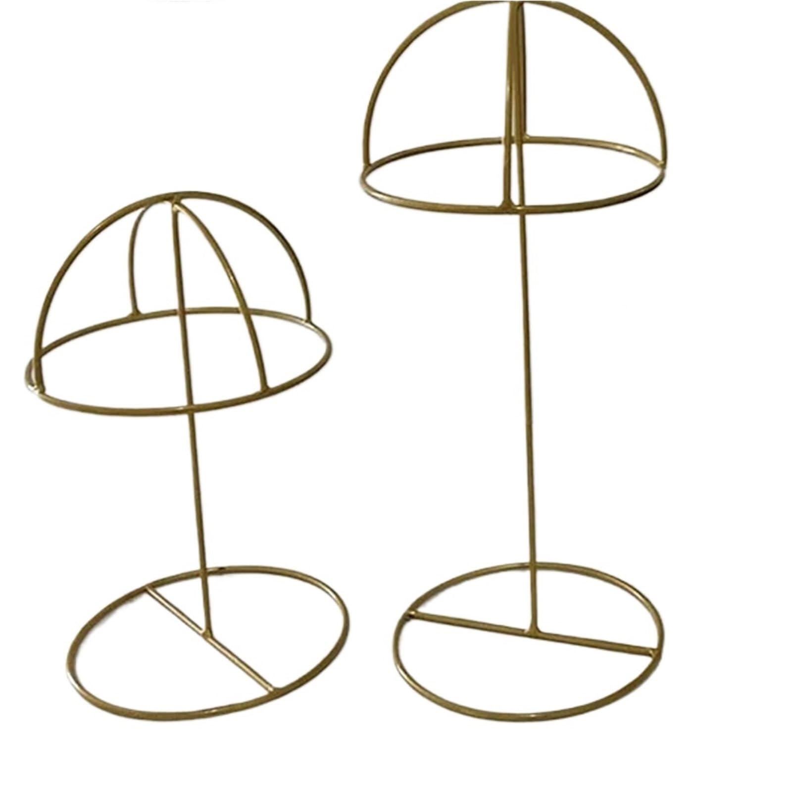 zyrqon Hat Display Stand Desktop Wrought Iron Rack Adjustment Storage Shelf Metal Organizer(Gold)