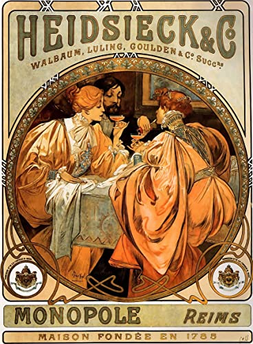 Affiche d'Alphonse Mucha Zodiaque impression sur toile murale pour salon 60x90cm