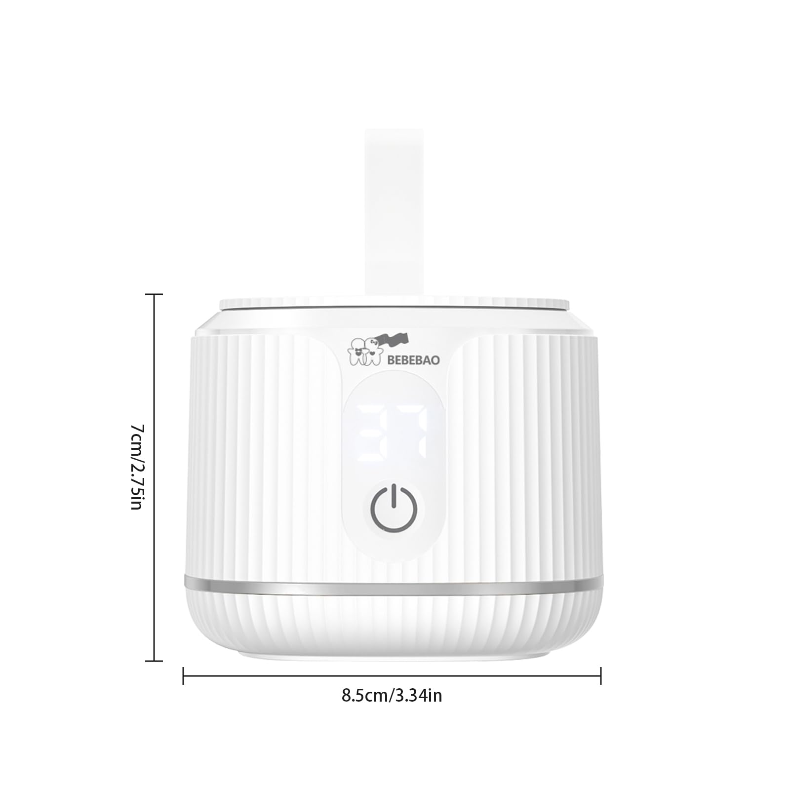 Calentador de Biberones Portátil 4 Niveles de Temperatura Ajustable para Viajes Al Aire Libre, ABS + PP Blanco 37 ℃ 40 ℃ 45 ℃ 50 ℃