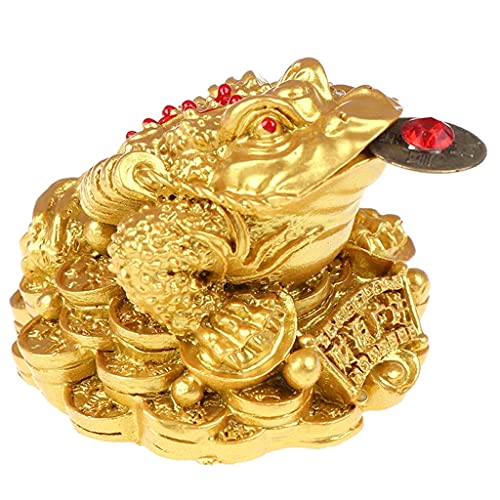VERVEINE Linn Feng Shui Argent Crapaud Chanceux Fortune Richesse Chinois Golden Frog Crapaud pièce de Monnaie décor