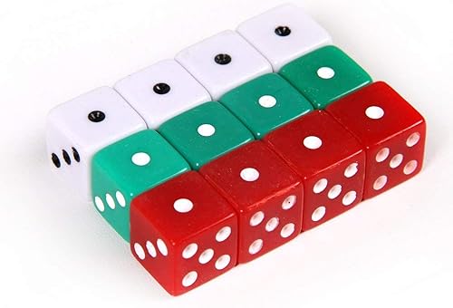 Miniatura 5 de hand2mind Dados de puntos rojos, verdes y blancos (juego de 144)