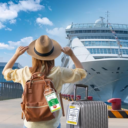 6 Pack Cruise Luggage Tag Holder for Carnival, NCL, Princess, MSC Cruise Ship Essentials Must Haves in 2025-2026, Clear Plastic Cruise Travel Essentials Tags Waterproof by GOSGOON1E2
