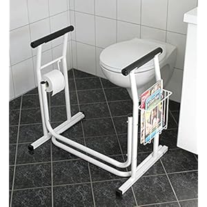 Toilet-opstahulp WC 60 van roestvrij staal met antislip voetjes toiletonderstel