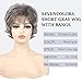 SEVENCOLORS Short Gray Wigs for Women Mixed Grey Pixie Cut Wigs with Bangs Natural Looking Synthetic Hair Short Curly Wigs for Older Women