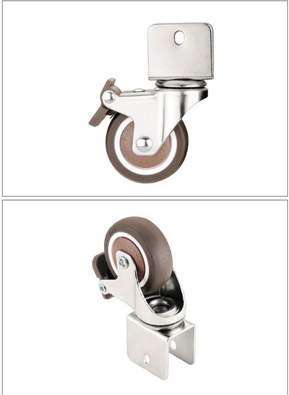 Wentylatory, Obrotowe Gumowe Kółka Do Łóżeczek Dziecięcych, Ze Wspornikiem Typu U, Meble 2 Cale 50 Mm(4brake,20MM U Bracket)